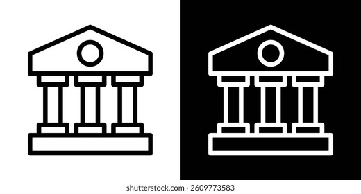Museum icons vector set in stroke line style