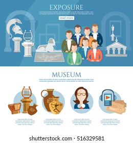 Museum infographics history and culture of civilization guide museum vector 