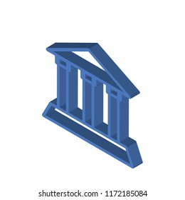Museum isometric left top view 3D icon