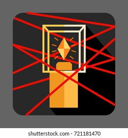 Museum laser security concept background. Cartoon illustration of museum laser security vector concept background for web design