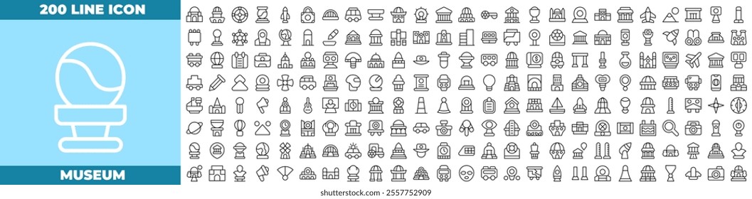 Museum Line Editable Icons set. Vector illustration in modern thin line style of museum icons: museum, exhibit, gallery, etc