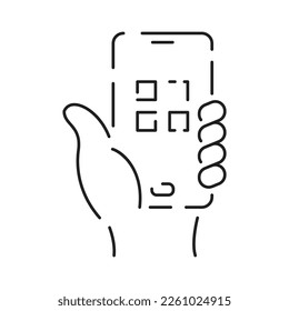 Museum line icon. Entertainment icon. Antique Column linear pictogram isolated on white pixel perfect illustration. Mobile app qr code generator