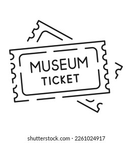 Museum line icon. Entertainment icon - outline vector ticket