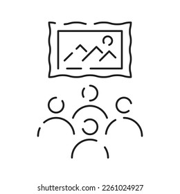 Museum line icon. Entertainment icon - outline vector picture or art gallery