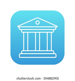 Museum line icon for web, mobile and infographics. Vector white icon on the blue gradient square with rounded corners isolated on white background.