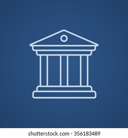 Museum line icon for web, mobile and infographics. Vector light blue icon isolated on blue background.