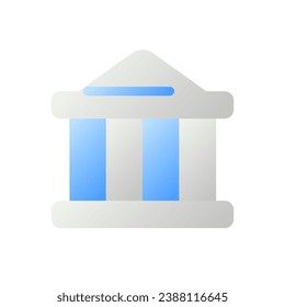 Museum location flat gradient two-color ui icon. Historical monument. Find place on map. Simple filled pictogram. GUI, UX design for mobile application. Vector isolated RGB illustration