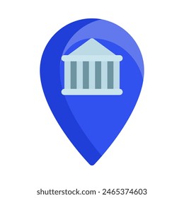 Museum location icon vector illustration in flat style