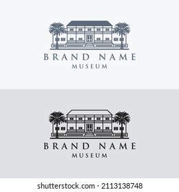 Plantilla de diseño de iconos del logo del museo vector plano