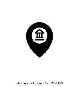 Museum map  Icon in black flat glyph, filled style isolated on white background