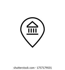 Museum map  Icon in black line style icon, style isolated on white background