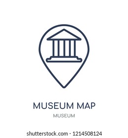 museum Map icon. museum Map linear symbol design from Museum collection. Simple outline element vector illustration on white background.