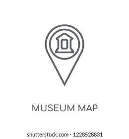 museum Map linear icon. Modern outline museum Map logo concept on white background from Museum collection. Suitable for use on web apps, mobile apps and print media.