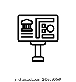 Museum Map Outline Icon Vector Illustration