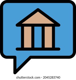 museum message vector line colour icon