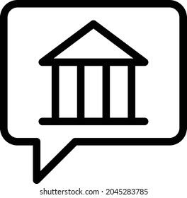 museum message vector thin line icon