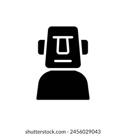 Museum Moai Filled Icon Vector Illustration