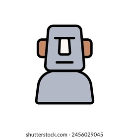 Museum Moai Icon Vector Illustration