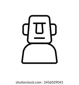 Museum Moai Outline Icon Vector Illustration