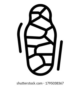Museum mummy icon. Outline museum mummy vector icon for web design isolated on white background