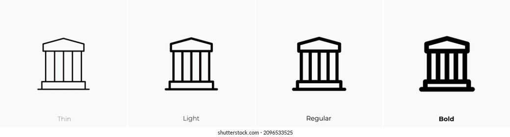 museum one icon. Thin, Light Regular And Bold style design isolated on white background