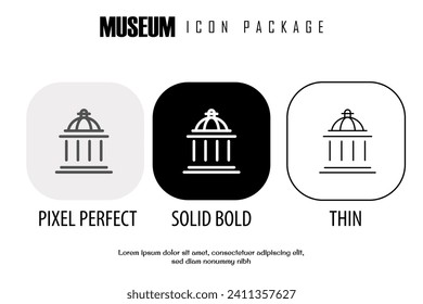 museum outline icon in different style vector design pixel perfect