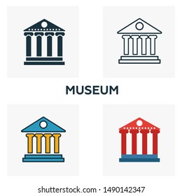 Museum outline icon. Thin style design from city elements icons collection. Pixel perfect symbol of museum icon. Web design, apps, software, print usage.