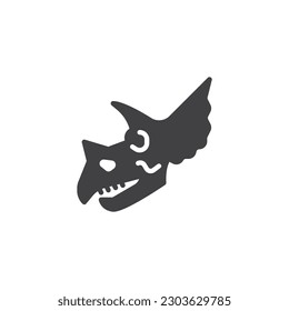 Museum paleontology exhibit vector icon. filled flat sign for mobile concept and web design. Triceratops dinosaur skeleton glyph icon. Symbol, logo illustration. Vector graphics