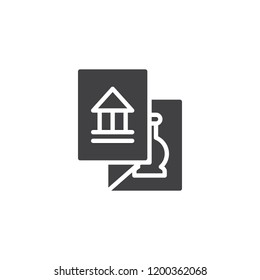 Museum Pamphlet vector icon. filled flat sign for mobile concept and web design. Guide brochure simple solid icon. Symbol, logo illustration. Pixel perfect vector graphics