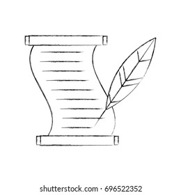 Museum papyrus with feather