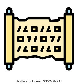 Museum papyrus icon outline vector. Artwork culture. Classic picture color flat
