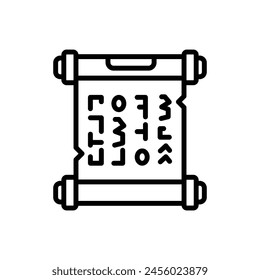 Museum Papyrus Outline Icon Vector Illustration