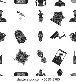 Museum pattern icons in black style. Big collection of museum vector symbol stock illustration