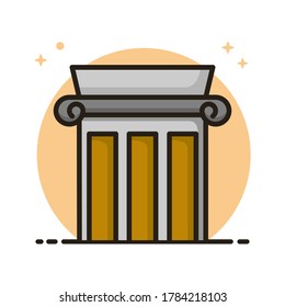 Museum Pole Icon Design. Wall Museum Vector Illustration