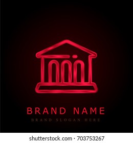 Museum red chromium metallic logo