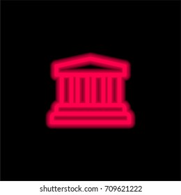 Museum red glowing neon ui ux icon. Glowing sign logo vector