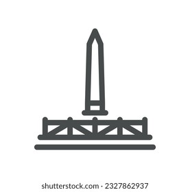 Museum related icon outline and linear vector.