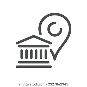 Museum related icon outline and linear vector.