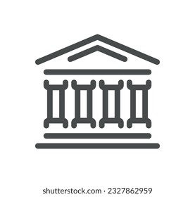 Museum related icon outline and linear vector.