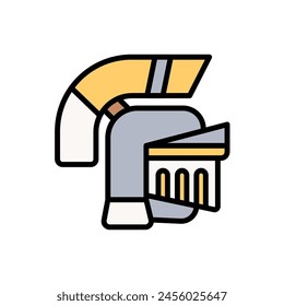 Museum Roman Helmet Icon Vector Illustration