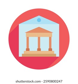 Museum rounded color, mini illustration icon. use for modern concept, print, UI, UX kit, web and app development. Vector EPS 10, related to entertainment, festival, funfair and hobbies.