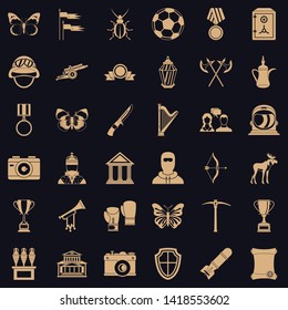 Museum science icons set. Simple set of 36 museum science vector icons for web for any design