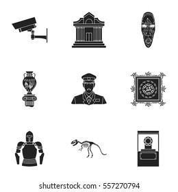Museum set icons in black style. Big collection of museum vector symbol stock illustration