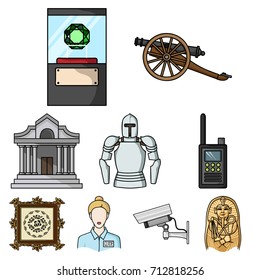 Museum set icons in cartoon style. Big collection of museum vector symbol stock illustration