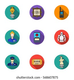 Museum set icons in flat style. Big collection of museum vector symbol stock illustration
