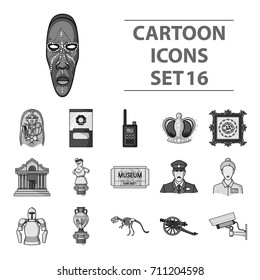 Museum set icons in monochrome style. Big collection of museum vector symbol stock illustration