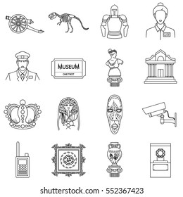 Museum set icons in outline style. Big collection of museum vector symbol stock illustration