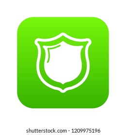 Museum shield icon green vector isolated on white background