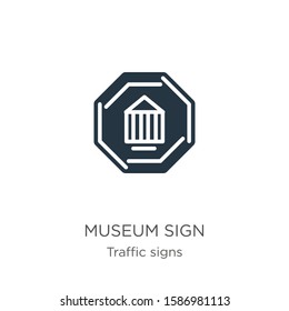 Museum sign icon vector. Trendy flat museum sign icon from traffic signs collection isolated on white background. Vector illustration can be used for web and mobile graphic design, logo, eps10