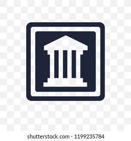 Museum sign transparent icon. Museum sign symbol design from Traffic signs collection. Simple element vector illustration on transparent background.